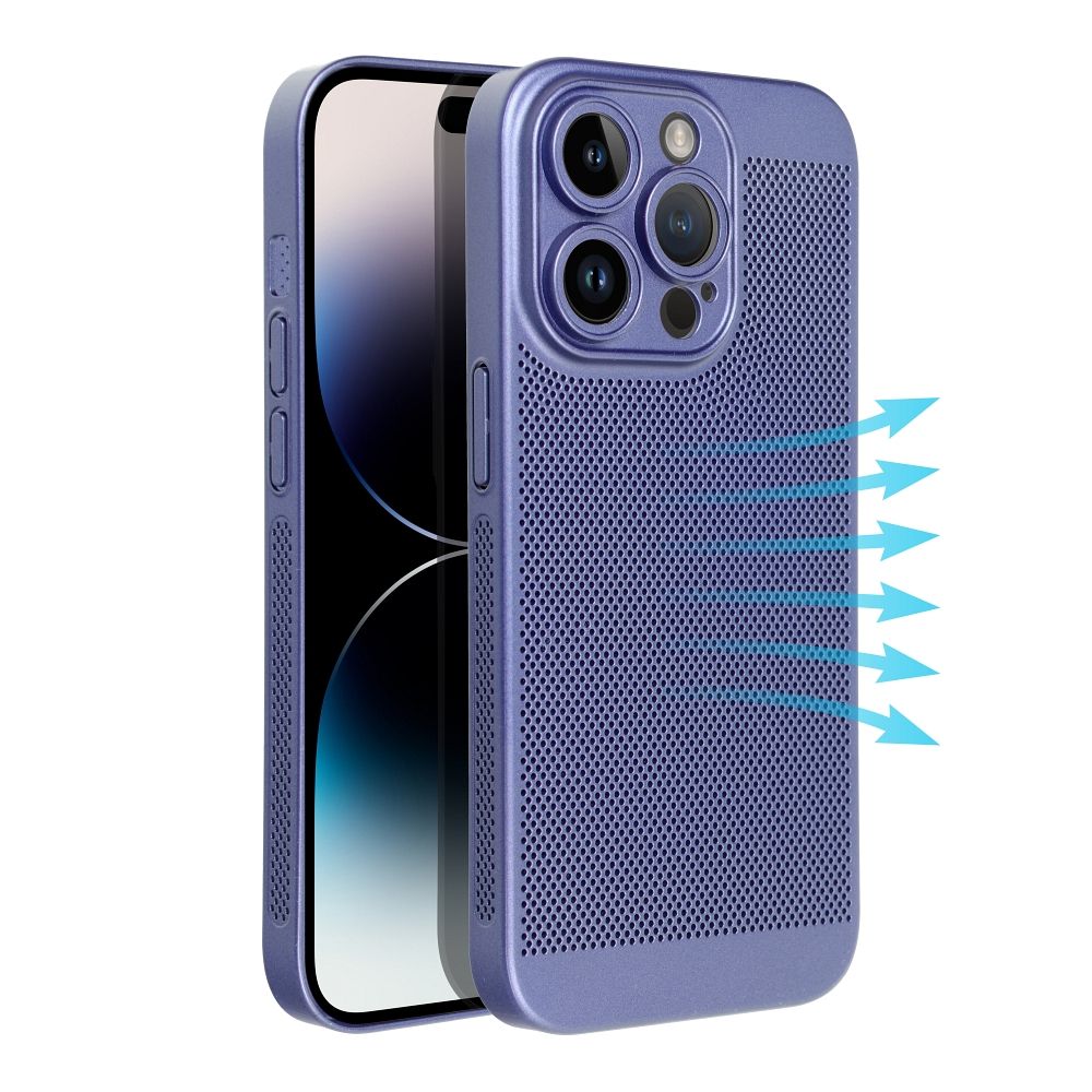 Apple iPhone 15 Pro Breezy lyukacsos műanyag hátlap tok (Kék)