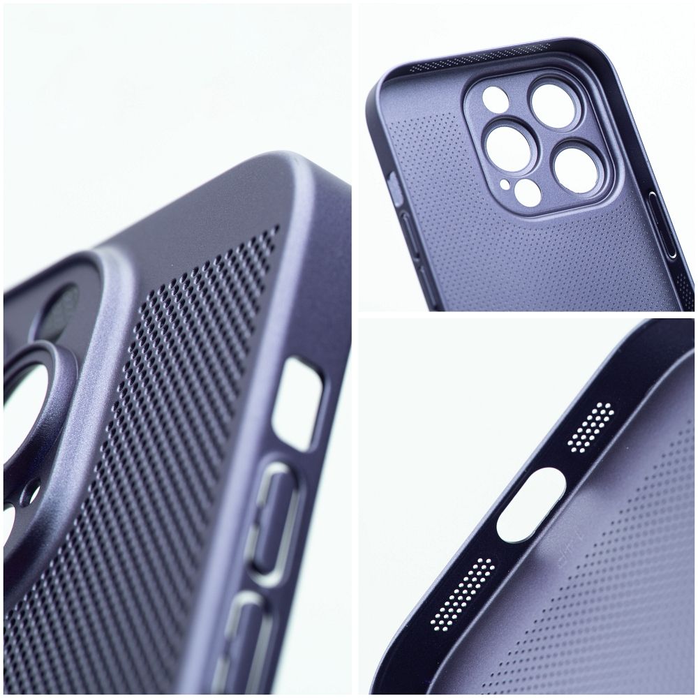 Apple iPhone 15 Pro Breezy lyukacsos műanyag hátlap tok (Kék)