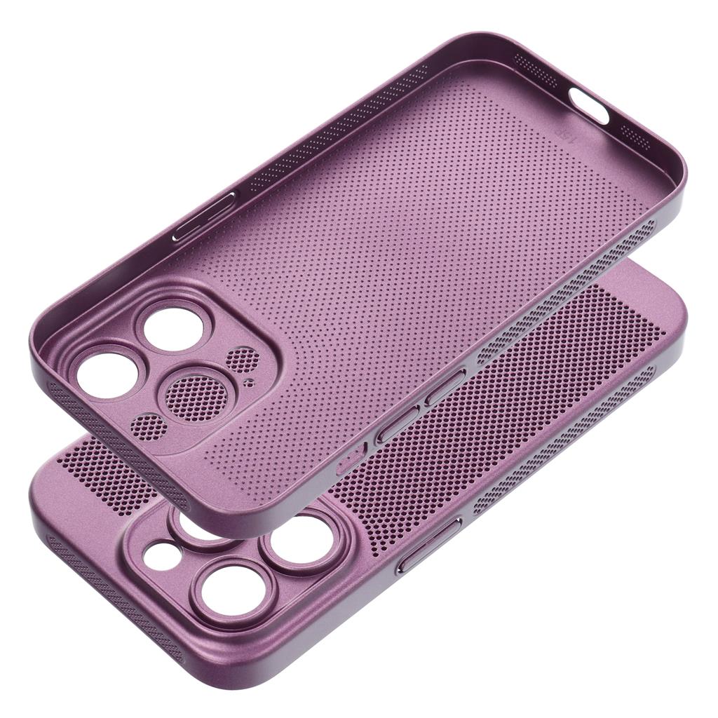 Apple iPhone 15 Pro Breezy lyukacsos műanyag hátlap tok (Lila)