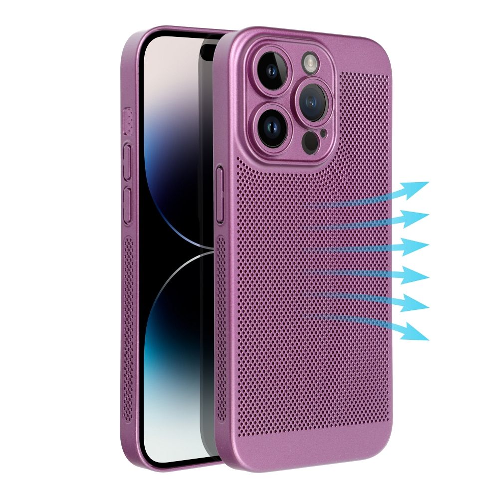 Apple iPhone 15 Pro Breezy lyukacsos műanyag hátlap tok (Lila)
