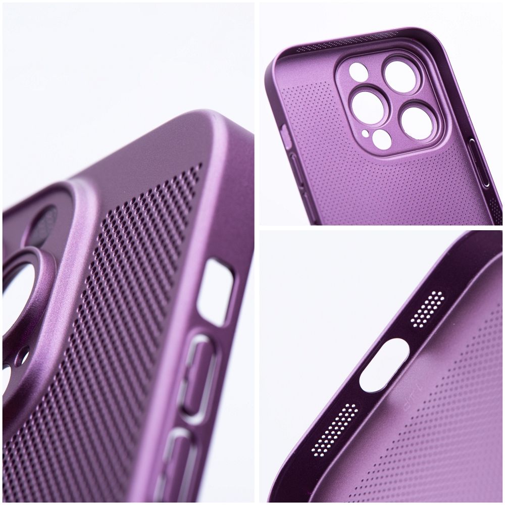 Apple iPhone 15 Pro Breezy lyukacsos műanyag hátlap tok (Lila)