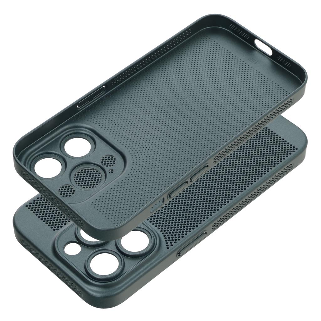 Apple iPhone 15 Pro Breezy lyukacsos műanyag hátlap tok (Zöld)