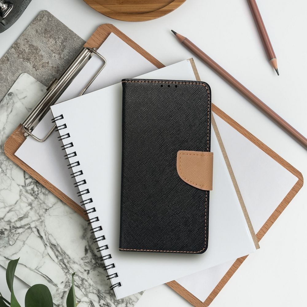 Apple iPhone 15 Pro Fancy book notesz tok (fekete-arany)