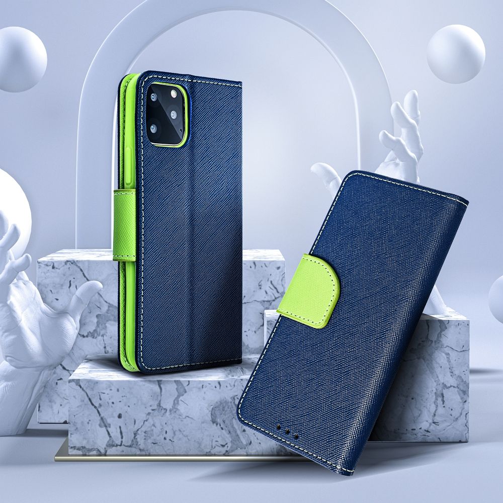 Apple iPhone 15 Pro Fancy book notesz tok (kék-lime)
