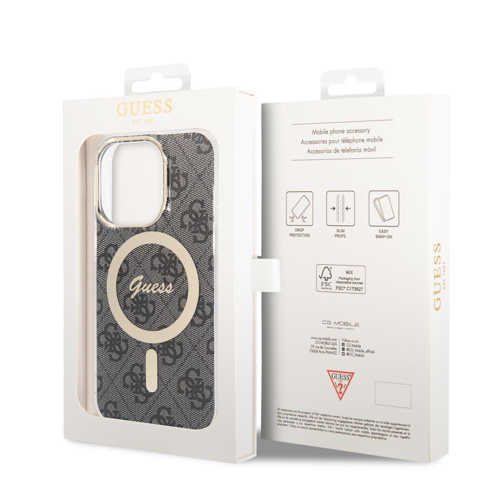Apple iPhone 15 Pro Guess IML 4G MagSafe tok (Fekete) - GUHMP15LH4STK