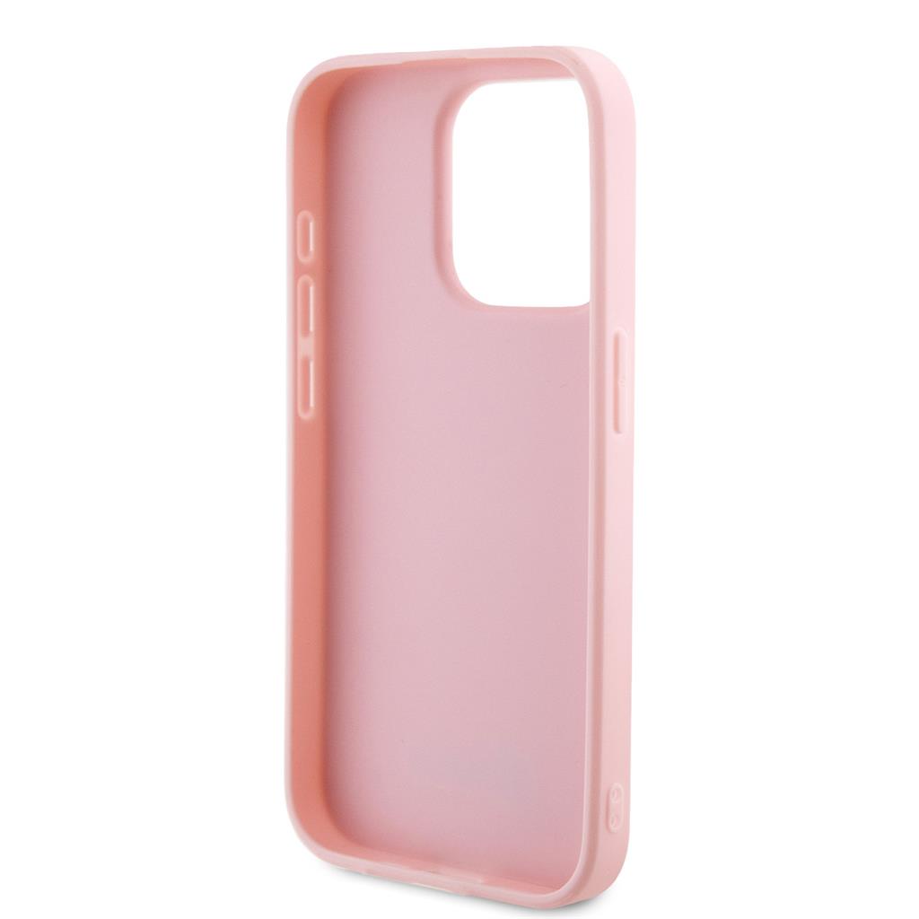 Apple iPhone 15 Pro Guess PU Leather Iridescent Metal Script tok (Rózsaszín) - GUHCP15LPSAIRSP