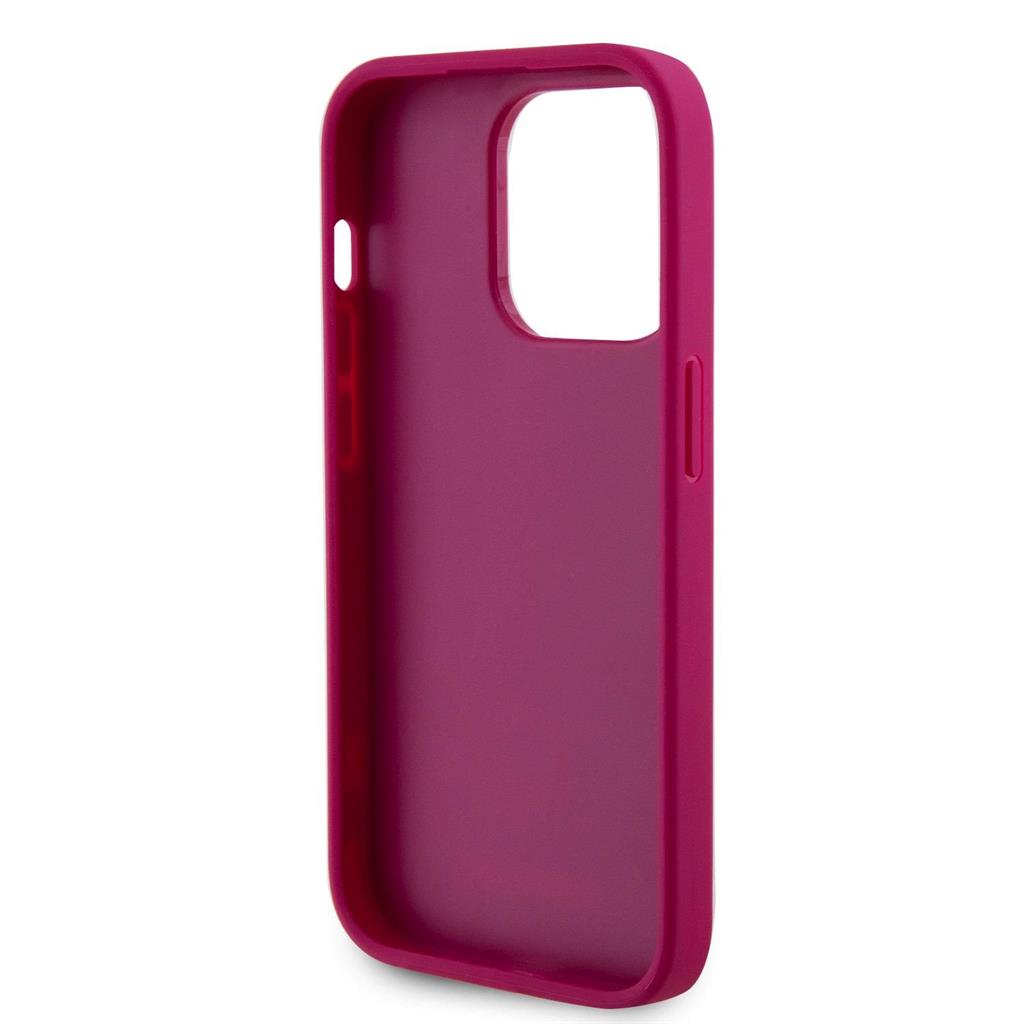 Apple iPhone 15 Pro Guess PU 4G Strass Metal Logo tok (Rózsaszín) - GUHCP15LPS4DGPP