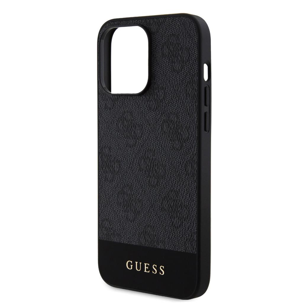 Apple iPhone 15 Pro Guess PU 4G Stripe MagSafe tok (Fekete) - GUHMP15LG4GLGR