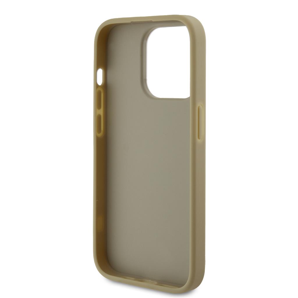 Apple iPhone 15 Pro Guess PU Fixed Glitter 4G Metal Logo tok (Arany) - GUHCP15LHG4SGD