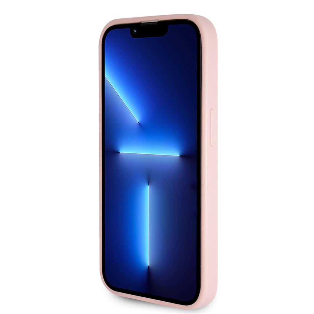 Apple iPhone 15 Pro Guess PU Fixed Glitter 4G Metal Logo tok (Rózsaszín) - GUHCP15LHG4SGP