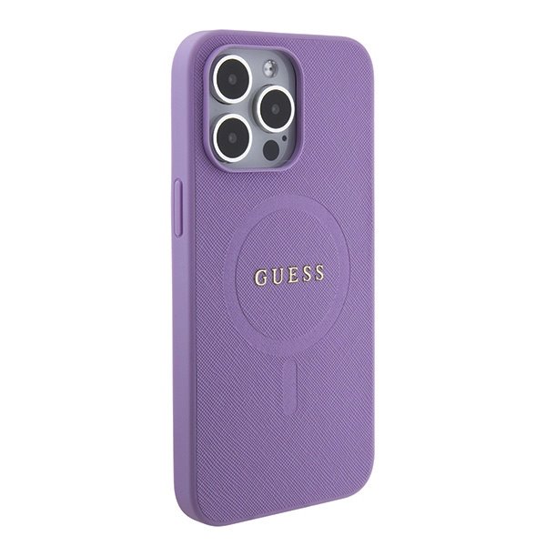 Apple iPhone 15 Pro Guess PU Saffiano MagSafe tok (Lila) - GUHMP15LPSAHMCU