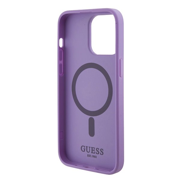 Apple iPhone 15 Pro Guess PU Saffiano MagSafe tok (Lila) - GUHMP15LPSAHMCU