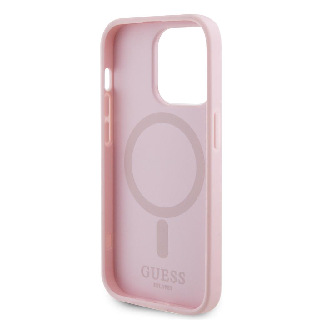 Apple iPhone 15 Pro Guess PU Saffiano MagSafe tok (Rózsaszín) - GUHMP15LPSAHMCP