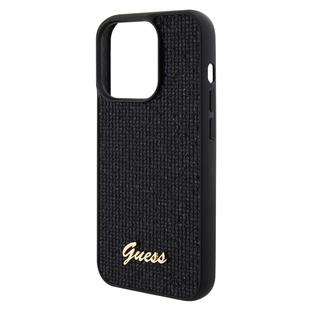 Apple iPhone 15 Pro Guess PU Square Mirror Script Logo tok (Fekete) - GUHCP15LPMSDGSK