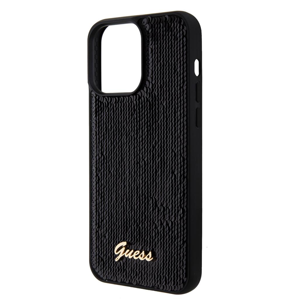 Apple iPhone 15 Pro Guess Sequin Script Logo tok (Fekete) - GUHCP15LPSFDGSK