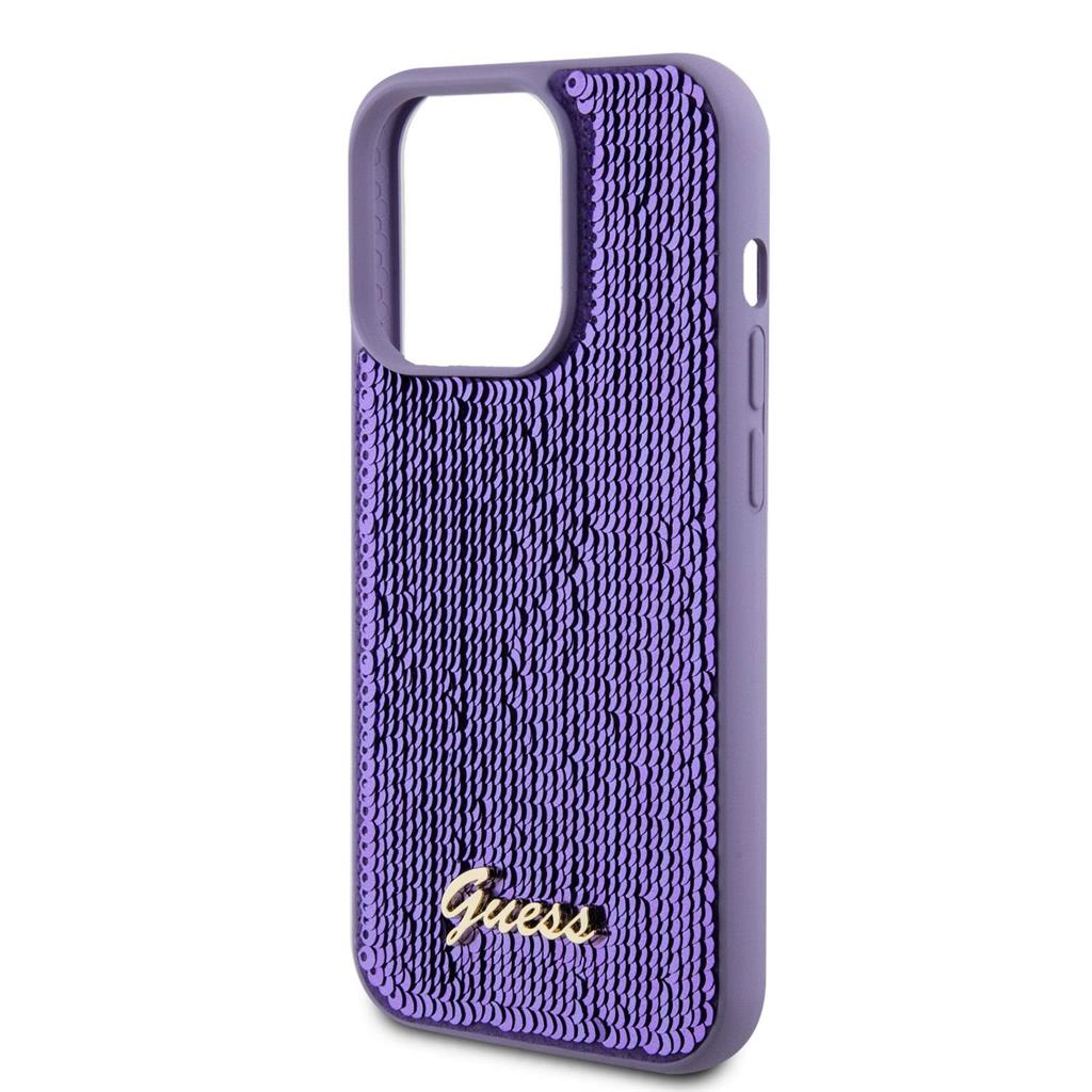 Apple iPhone 15 Pro Guess Sequin Script Logo tok (Lila) - GUHCP15LPSFDGSU