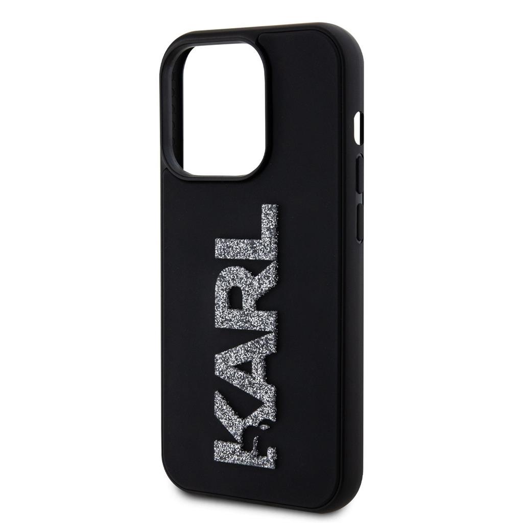 Apple iPhone 15 Pro Karl Lagerfeld 3D Glitter Karl tok (Fekete) – KLHCP15L3DMBKCK