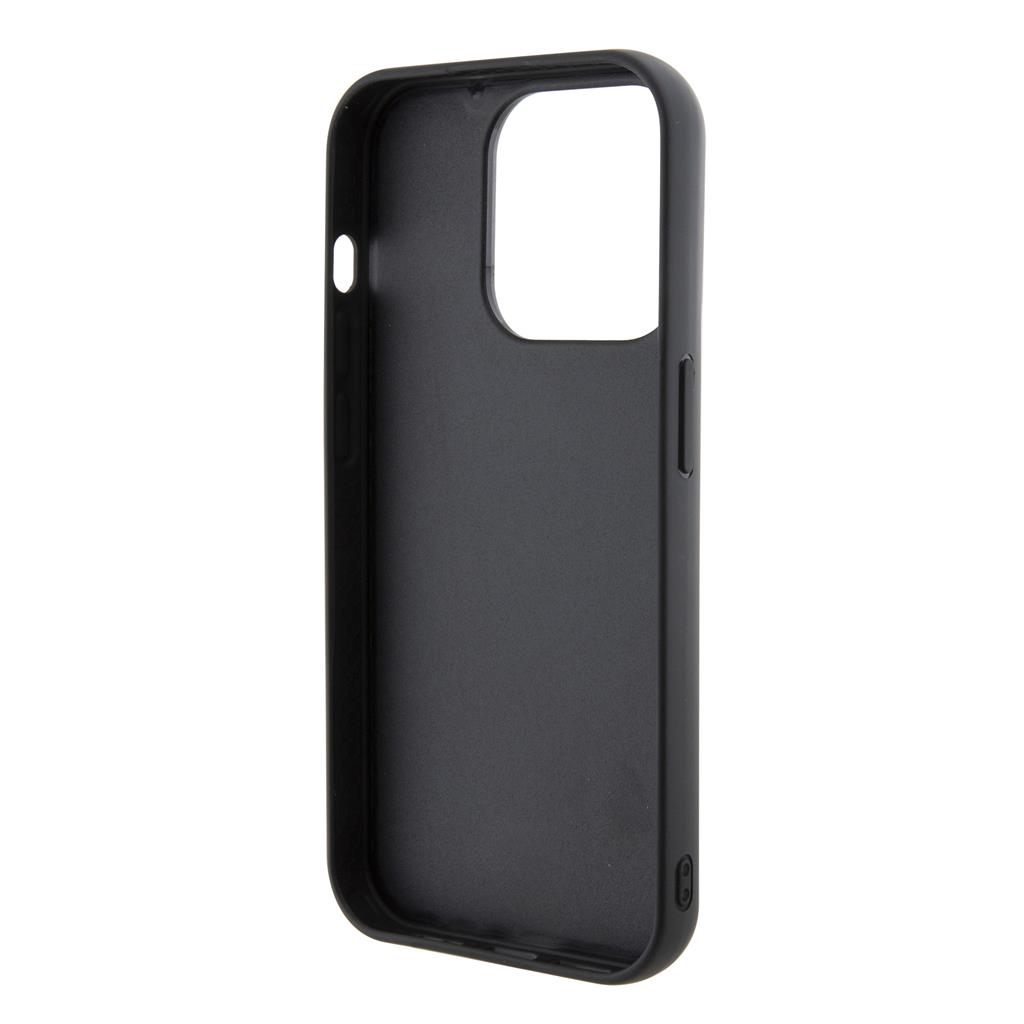Apple iPhone 15 Pro Karl Lagerfeld Fixed Glitter Metal Ikonik tok (Fekete) – KLHCP15LGKNPSK