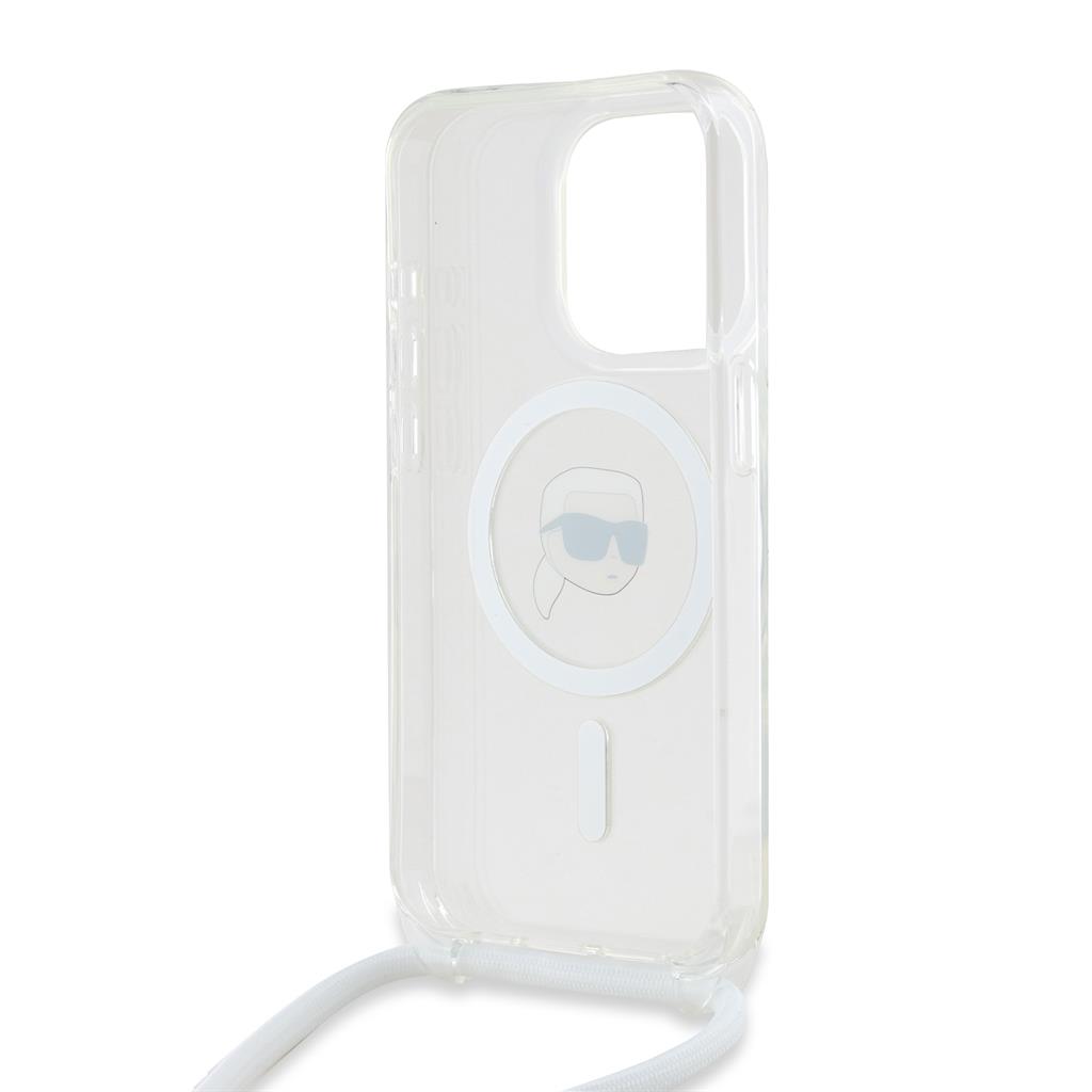 Apple iPhone 15 Pro Karl Lagerfeld IML Crossbody Karl Head MagSafe hátlap tok (Átlátszó - KLHMP15LHCKHNT) 0