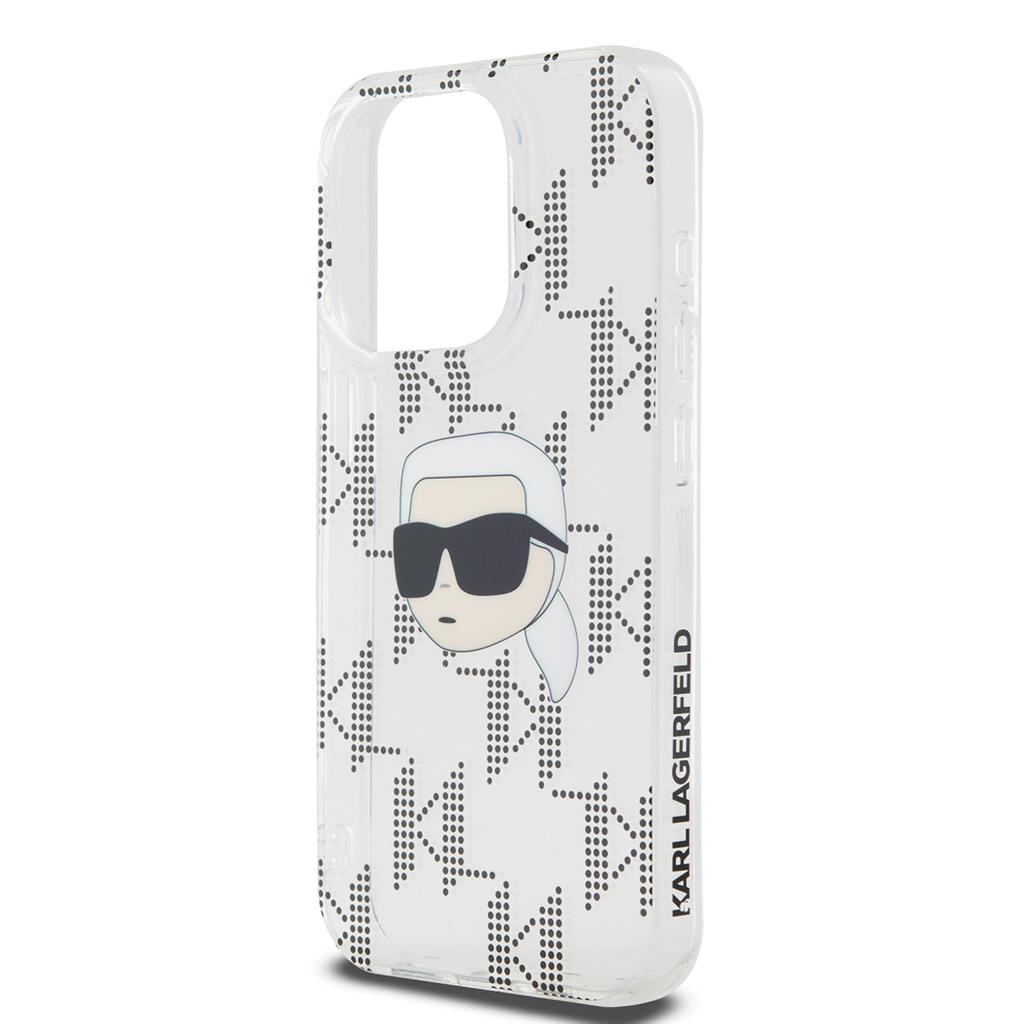 Apple iPhone 15 Pro Karl Lagerfeld IML Electroplated Karl Head tok (Átlátszó) – KLHCP15LHKLPKHT