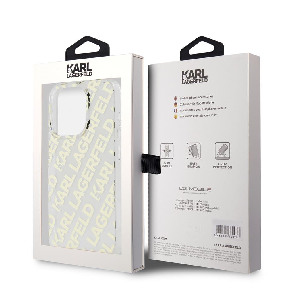 Apple iPhone 15 Pro Karl Lagerfeld IML Electroplated Repeated Logo tok (Arany) – KLHCP15LHKFOEMD