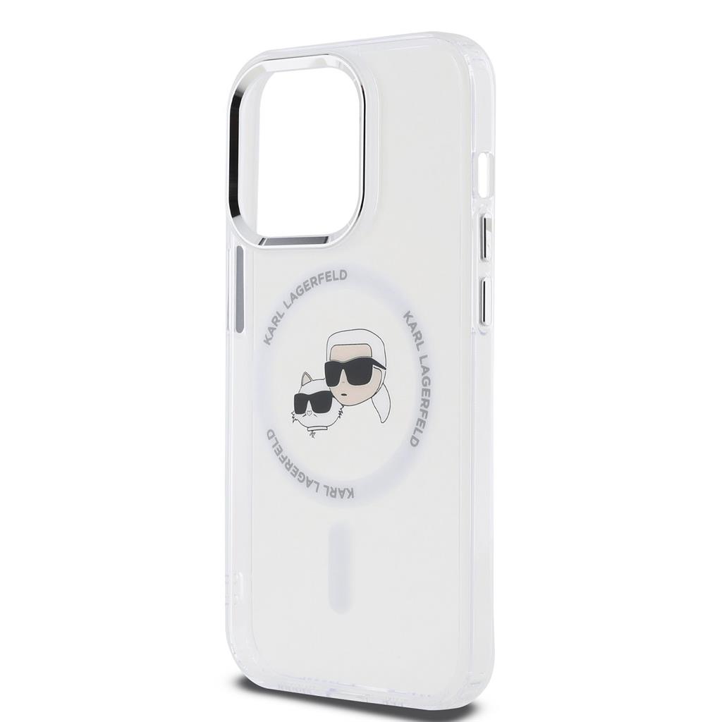 Apple iPhone 15 Pro Karl Lagerfeld IML K&CH Heads Metal Frame MagSafe tok (Átlátszó) – KLHMP15LHLSKCH