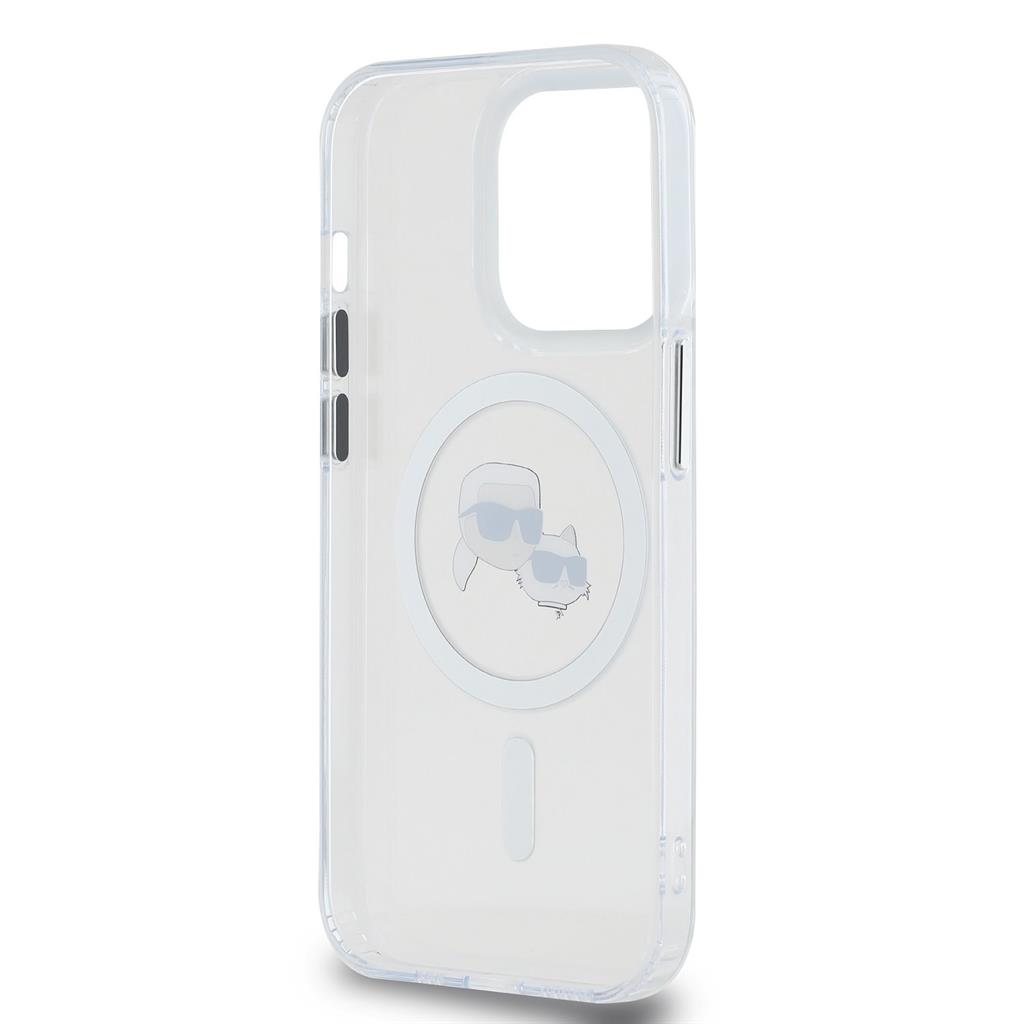 Apple iPhone 15 Pro Karl Lagerfeld IML K&CH Heads Metal Frame MagSafe tok (Átlátszó) – KLHMP15LHLSKCH