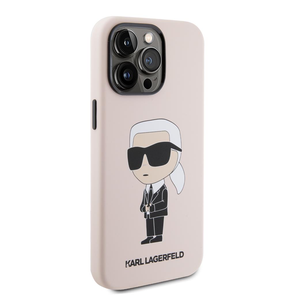 Apple iPhone 15 Pro Karl Lagerfeld Ikonik NFT Silicon tok (Rózsaszín) – KLHCP15LSNIKBCP