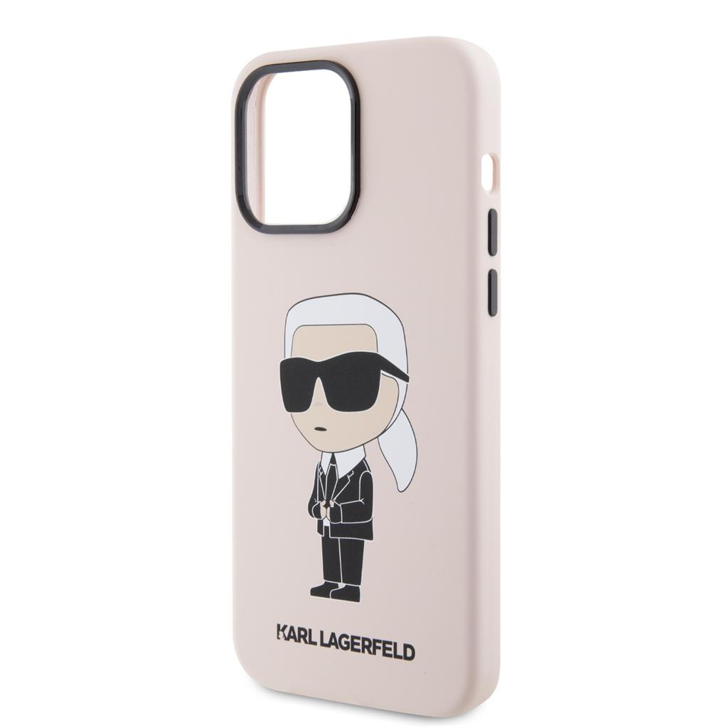 Apple iPhone 15 Pro Karl Lagerfeld Ikonik NFT Silicon tok (Rózsaszín) – KLHCP15LSNIKBCP