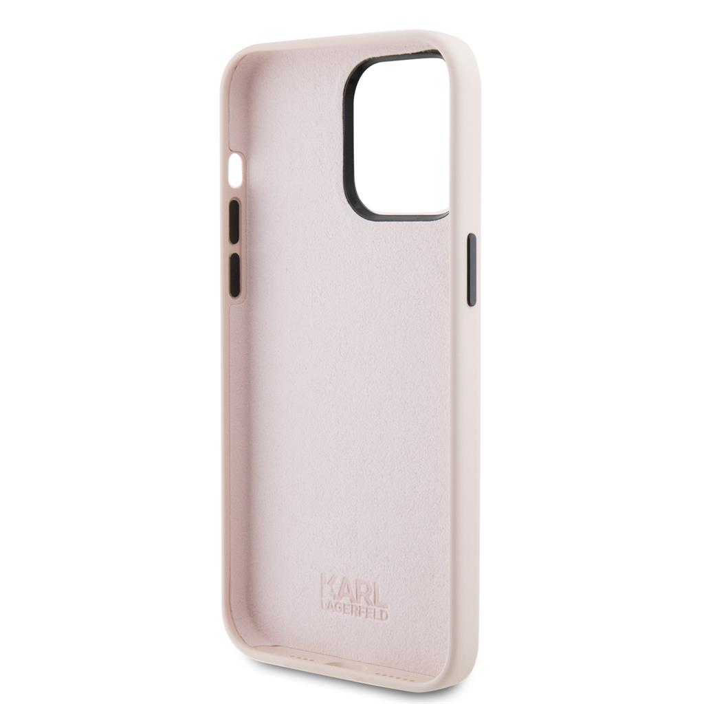 Apple iPhone 15 Pro Karl Lagerfeld Ikonik NFT Silicon tok (Rózsaszín) – KLHCP15LSNIKBCP
