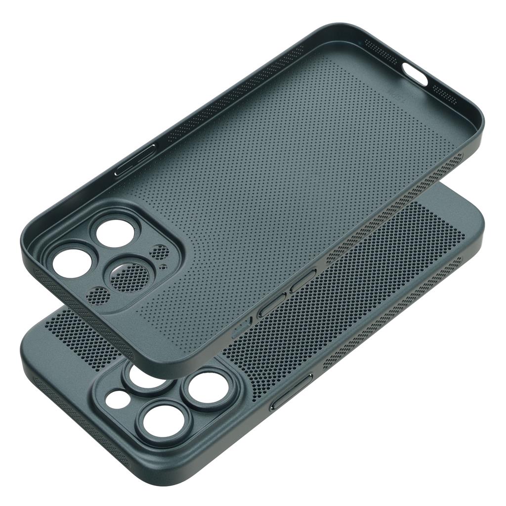 Apple iPhone 15 Pro Max Breezy lyukacsos műanyag hátlap tok (Zöld)