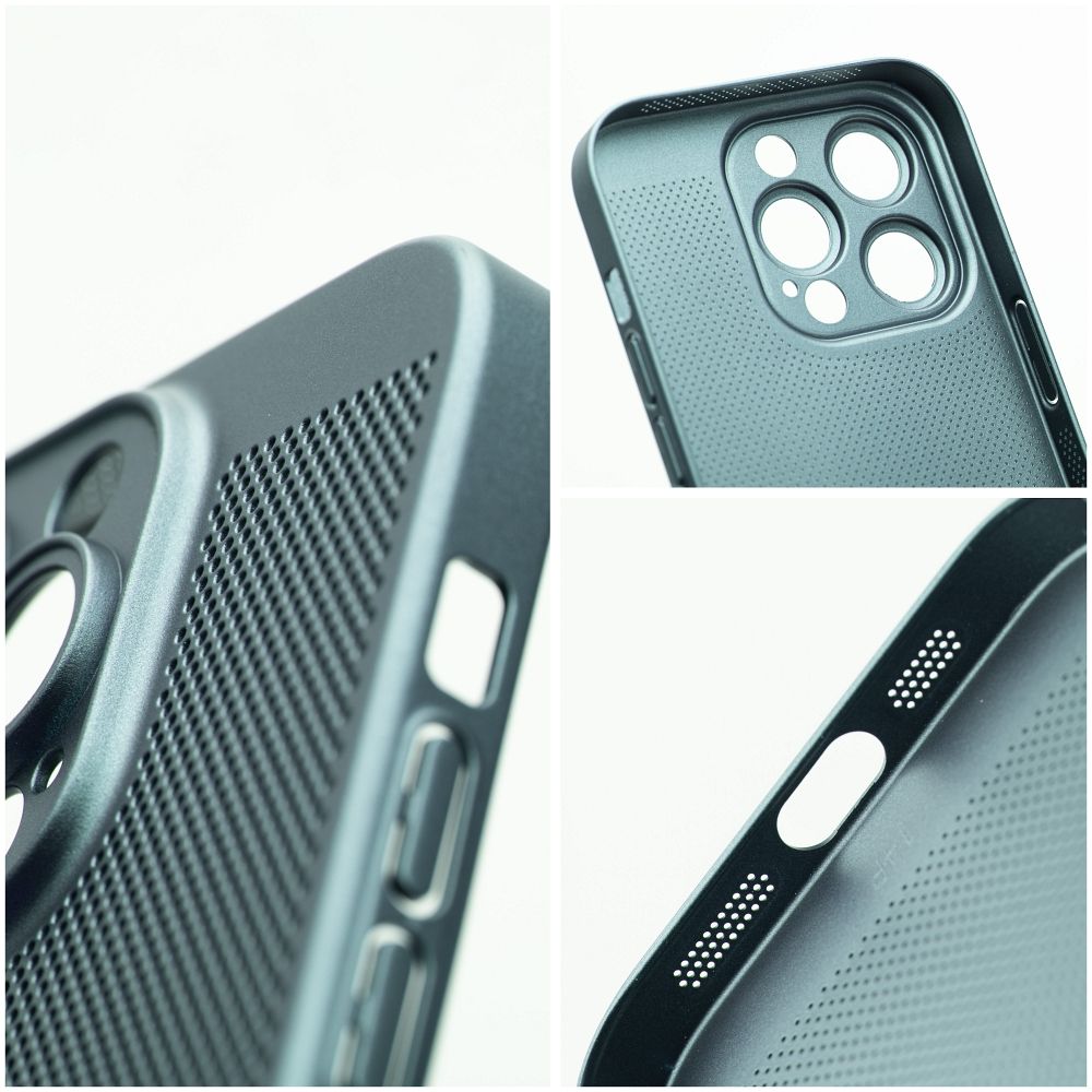 Apple iPhone 15 Pro Max Breezy lyukacsos műanyag hátlap tok (Zöld)