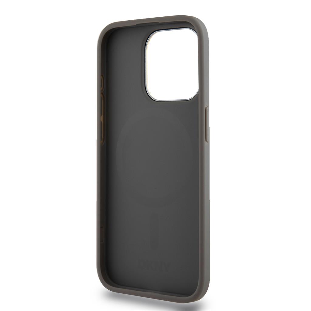 Apple iPhone 15 Pro Max DKNY PU Leather Checkered Pattern Magsafe hátlap tok (Bézs - DKHMP15XPCPVSLE)