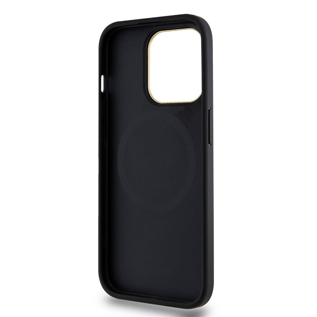 Apple iPhone 15 Pro Max DKNY PU Leather Checkered Pattern Magsafe hátlap tok (Fekete - DKHMP15XPCPVSLK)