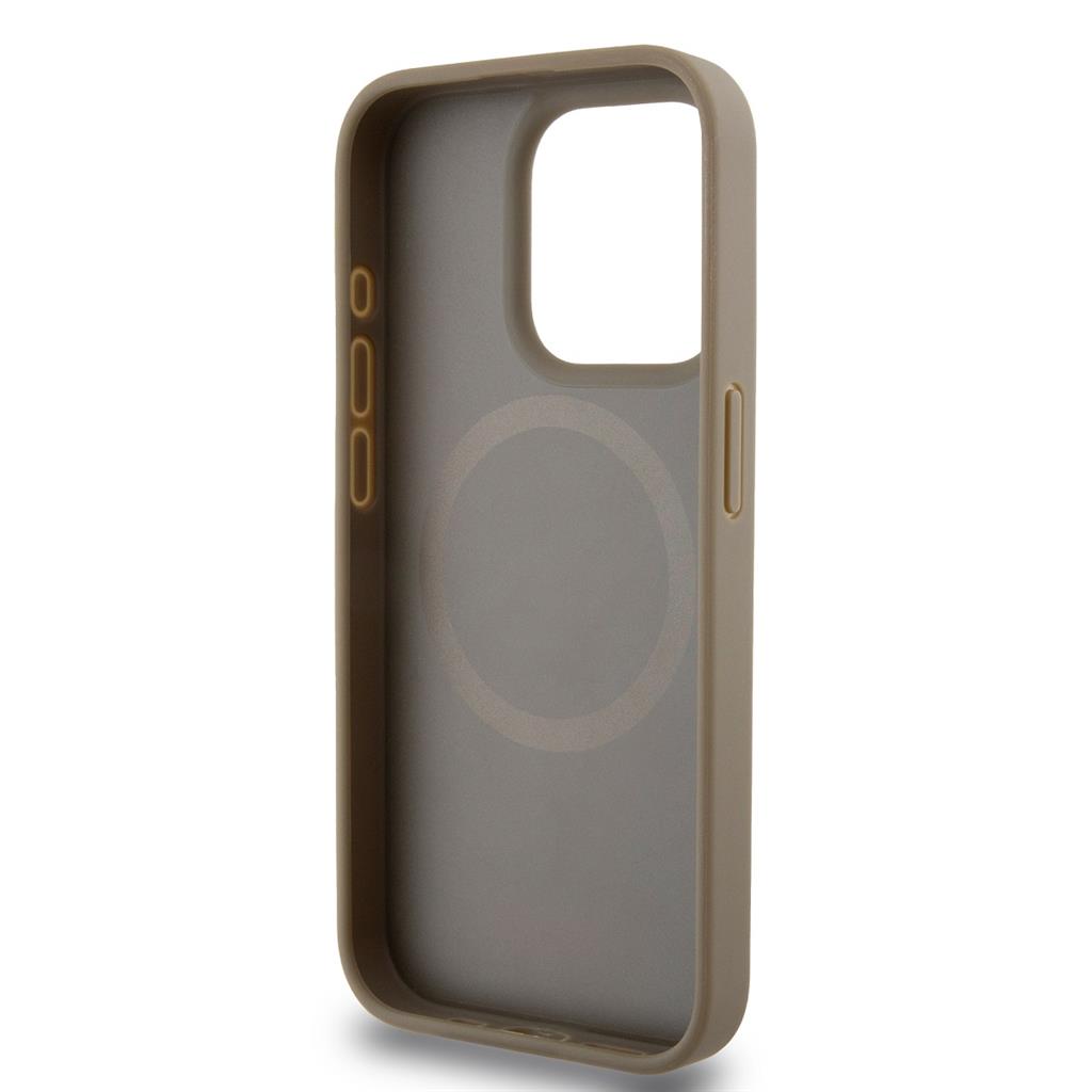 Apple iPhone 15 Pro Max DKNY PU Leather Repeat Pattern Bottom Stripe MagSafe hátlap tok (Barna - DKHMP15XPSOSPW)