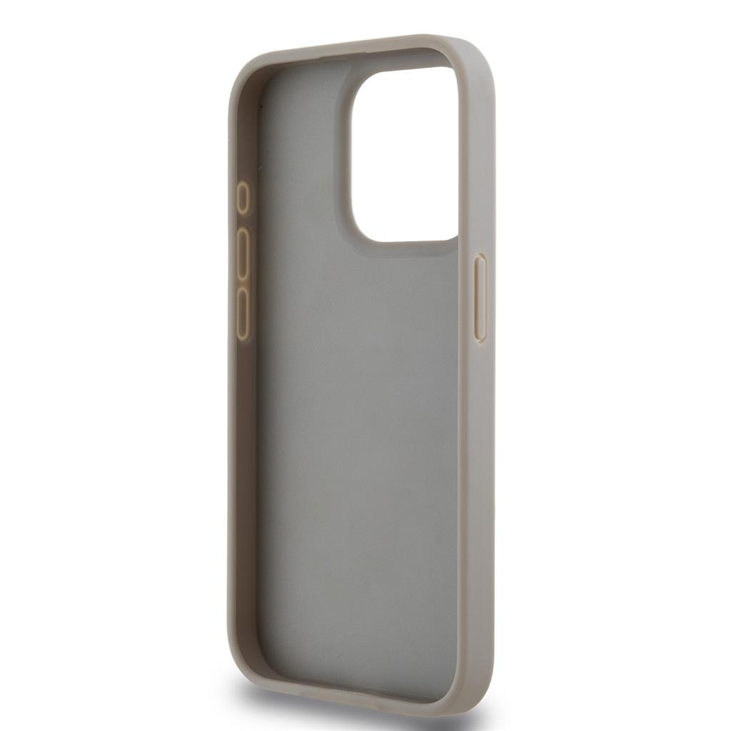 Apple iPhone 15 Pro Max DKNY PU Leather Repeat Pattern Tonal Stripe hátlap tok (Bézs - DKHCP15XPRTHSLE)