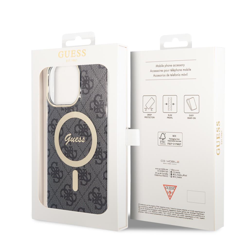 Apple iPhone 15 Pro Max Guess IML 4G MagSafe tok (Fekete) - GUHMP15XH4STK