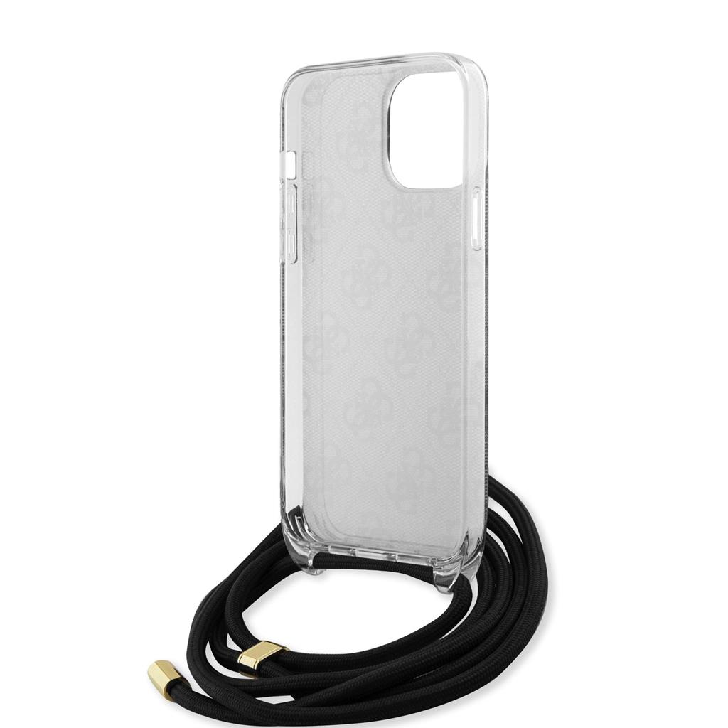 Apple iPhone 15 Pro Max Guess IML 4G Crossbody Strap tok (Fekete) - GUHCP15XHC4SEK