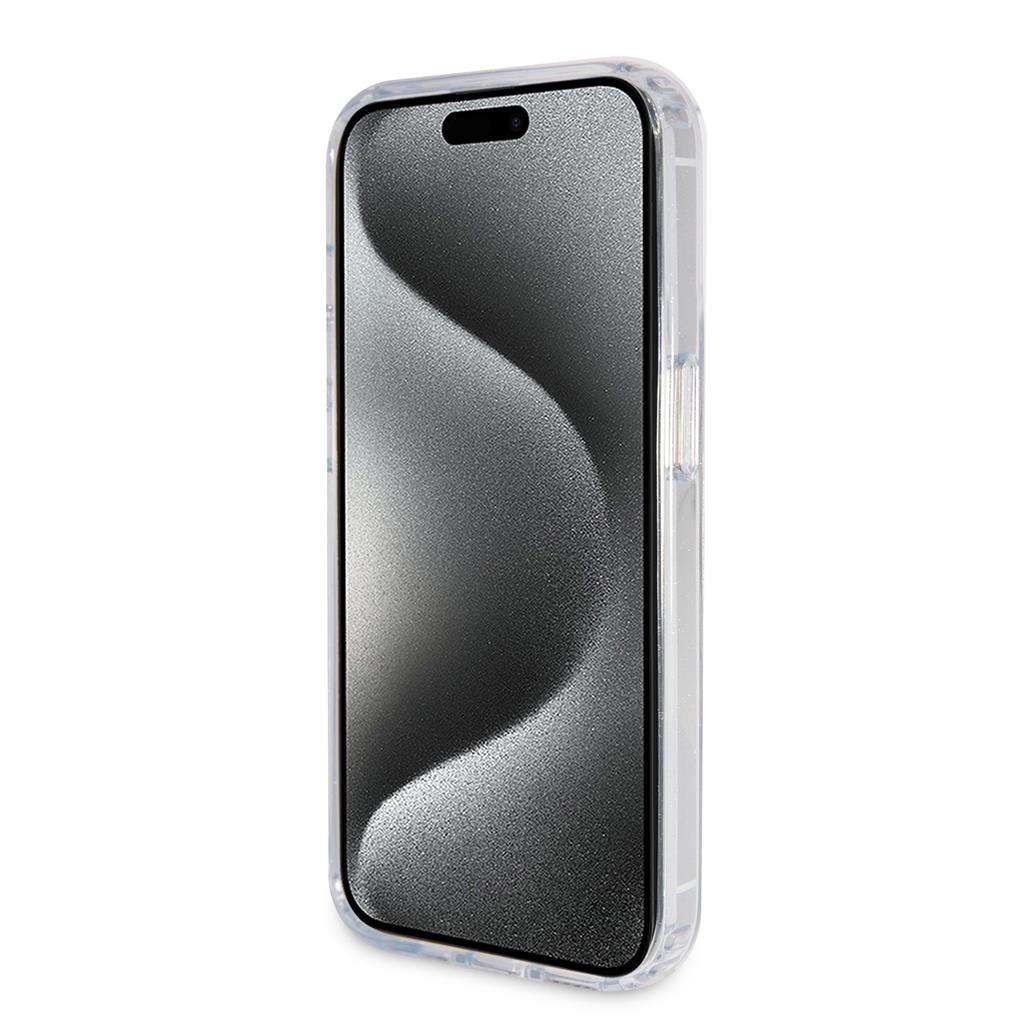 Apple iPhone 15 Pro Max Guess IML Ring Stand Glitter MagSafe tok (Átlátszó) - GUHMP15XHRSGSD