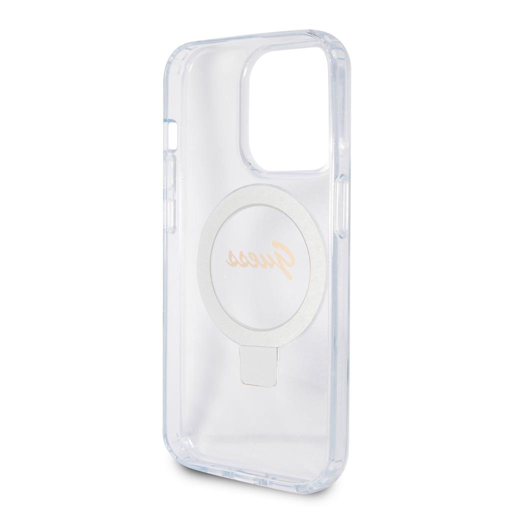 Apple iPhone 15 Pro Max Guess IML Ring Stand Glitter MagSafe tok (Átlátszó) - GUHMP15XHRSGSD