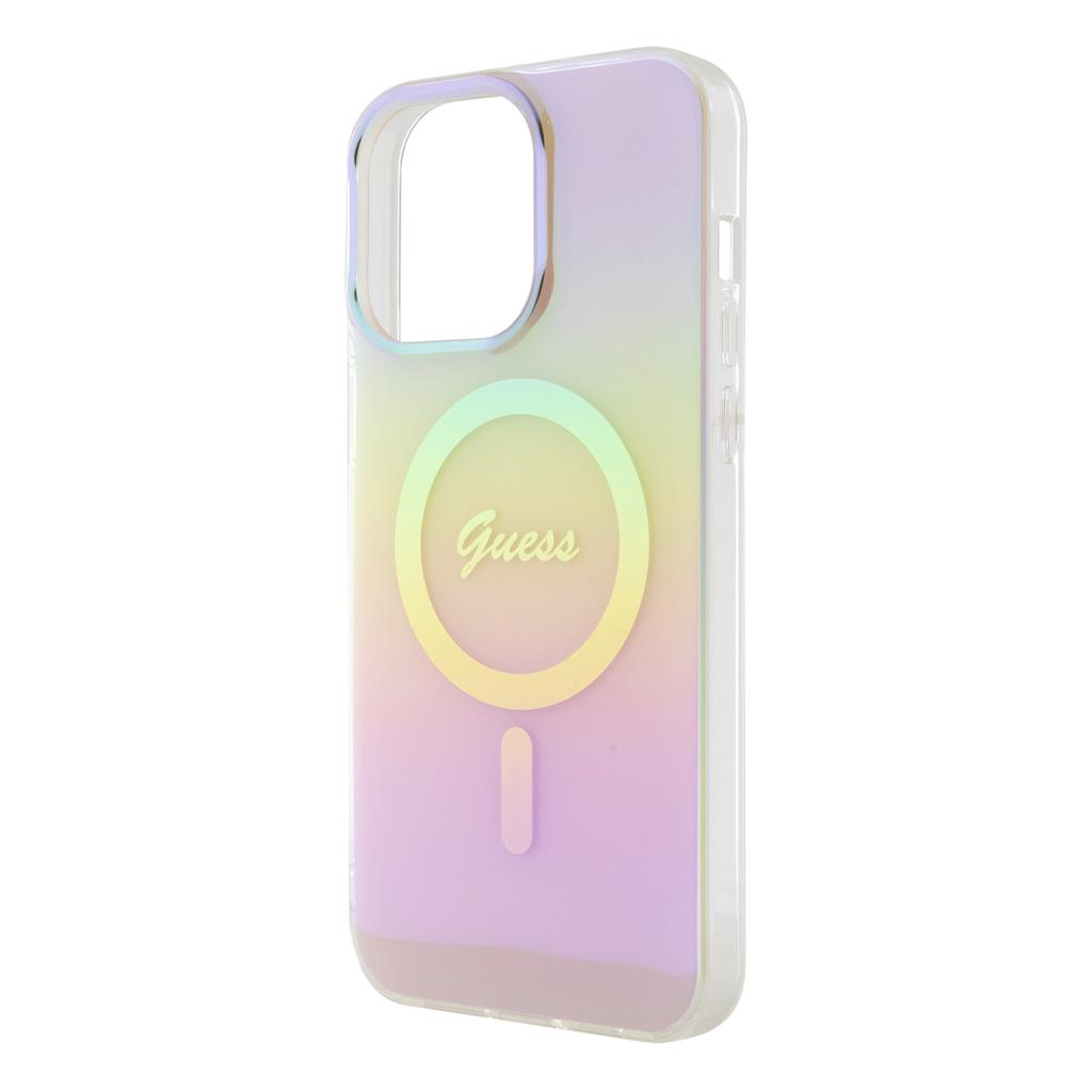 Apple iPhone 15 Pro Max Guess IML Iridescent Script MagSafe tok (Rózsaszín) - GUHMP15XHITSP