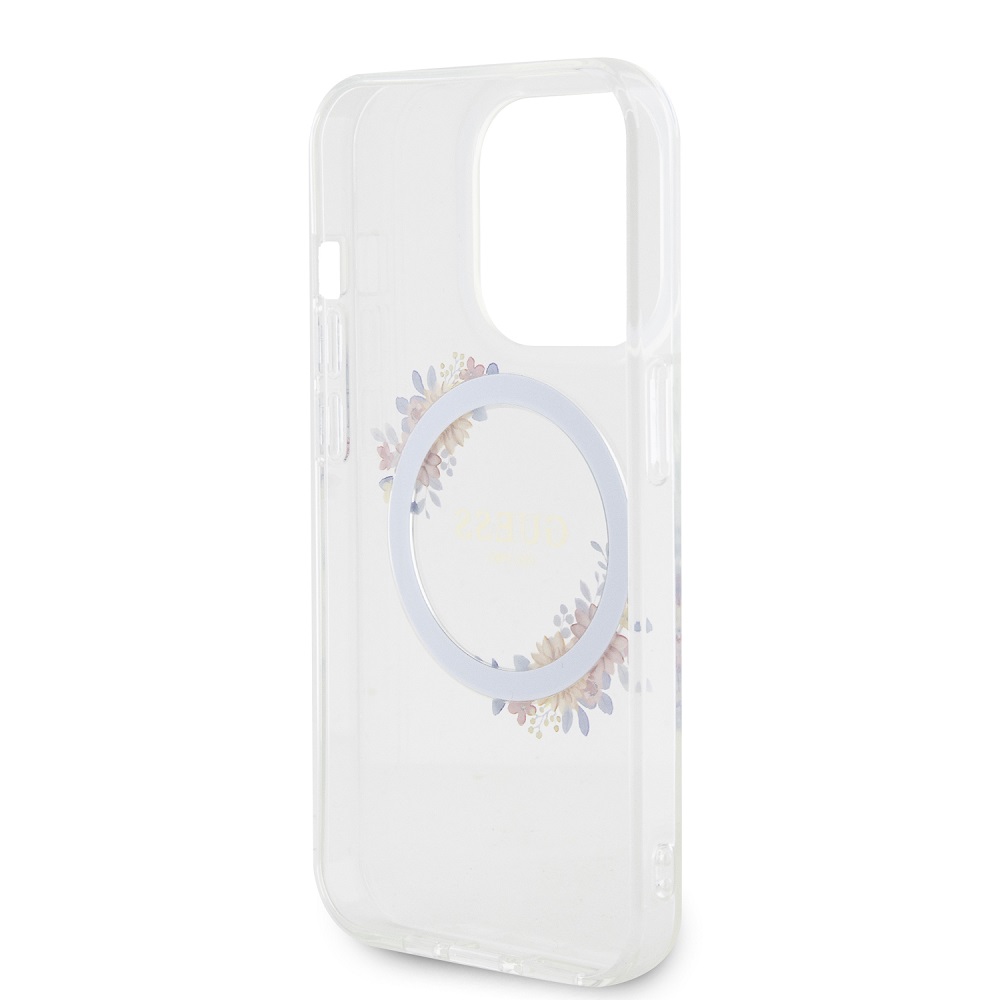 Apple iPhone 15 Pro Max Guess Flowers Ring MagSafe tok (Átlátszó) - GUHMP15XHFWFCT