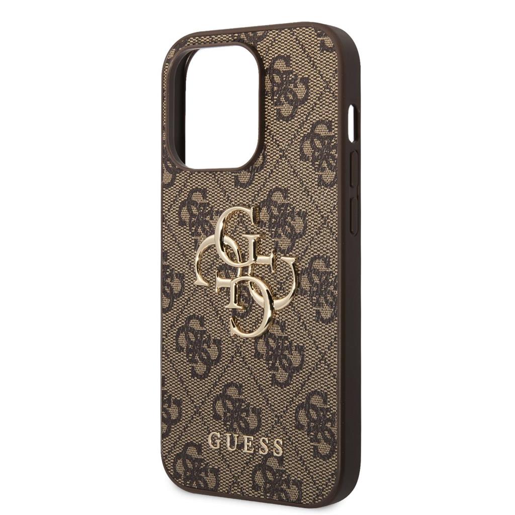 Apple iPhone 15 Pro Max Guess PU 4G Metal Logo tok (Barna) - GUHCP15X4GMGBR
