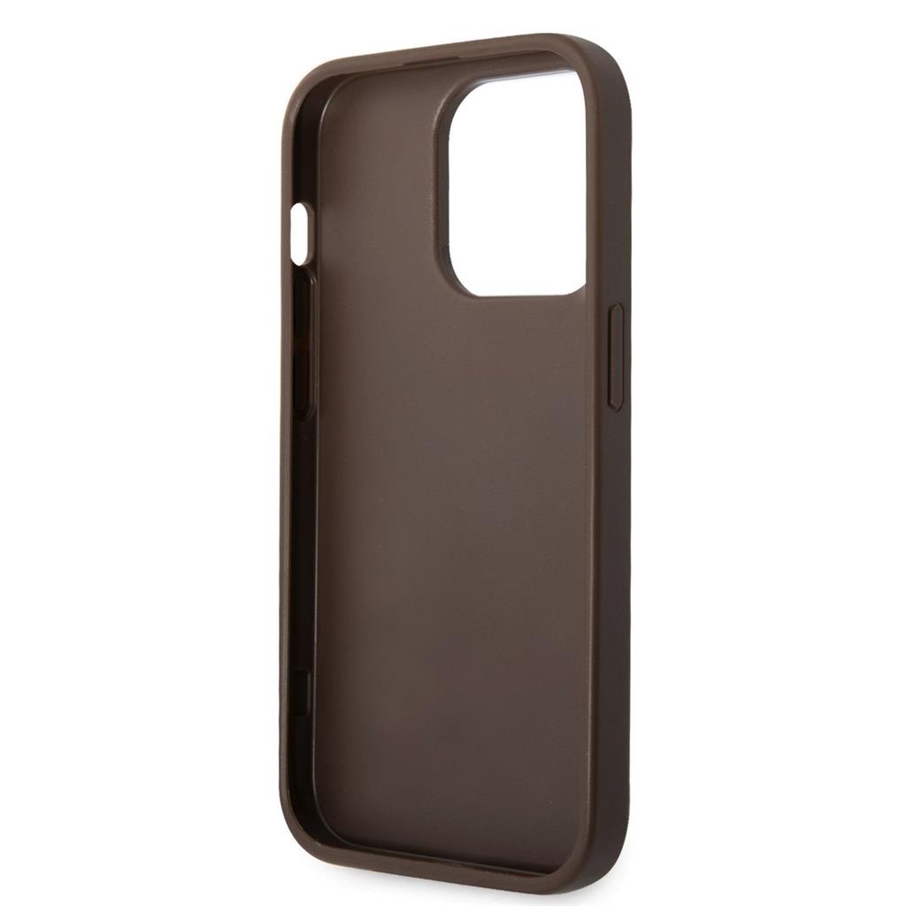 Apple iPhone 15 Pro Max Guess PU 4G Metal Logo tok (Barna) - GUHCP15X4GMGBR