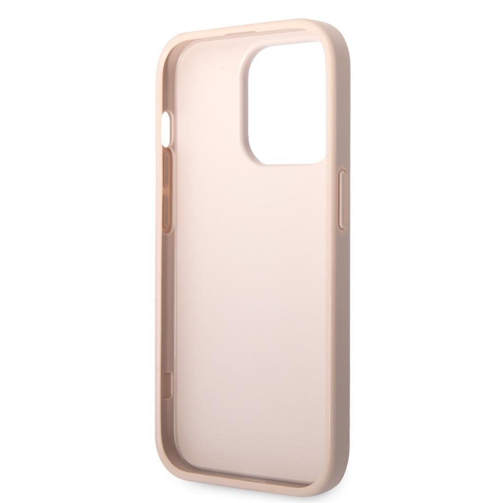 Apple iPhone 15 Pro Max Guess PU 4G Metal Logo tok (Rózsaszín) - GUHCP15X4GMGPI