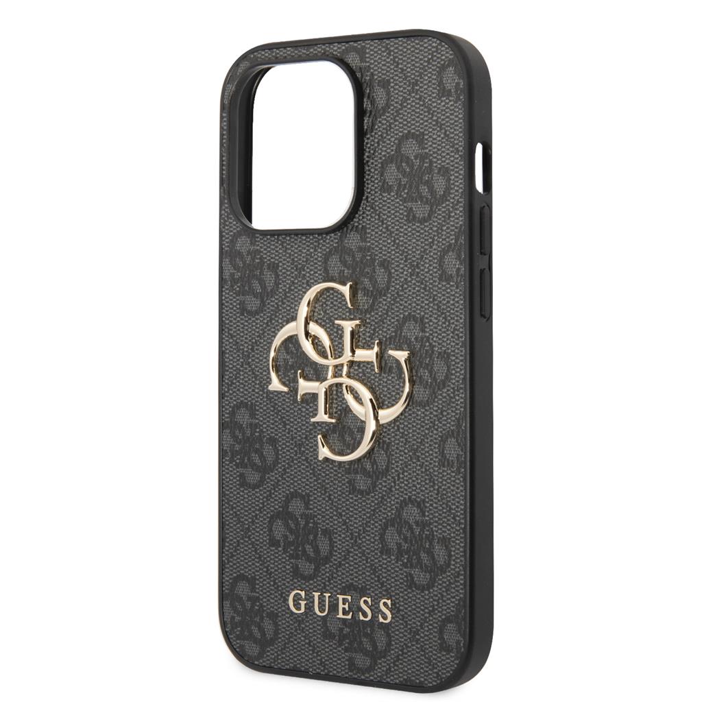 Apple iPhone 15 Pro Max Guess PU 4G Metal Logo tok (Szürke) - GUHCP15X4GMGGR