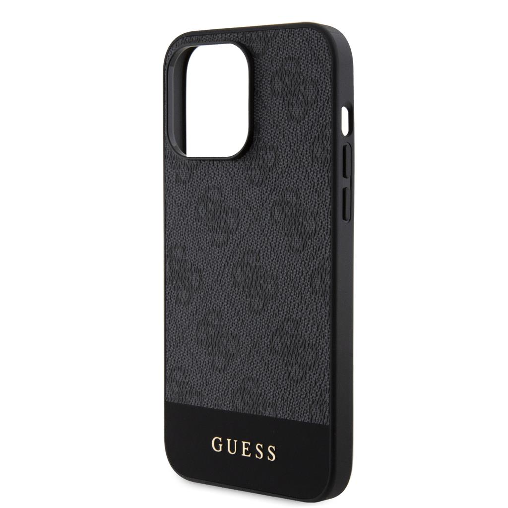 Apple iPhone 15 Pro Max Guess PU 4G Stripe MagSafe tok (Fekete) - GUHMP15XG4GLGR