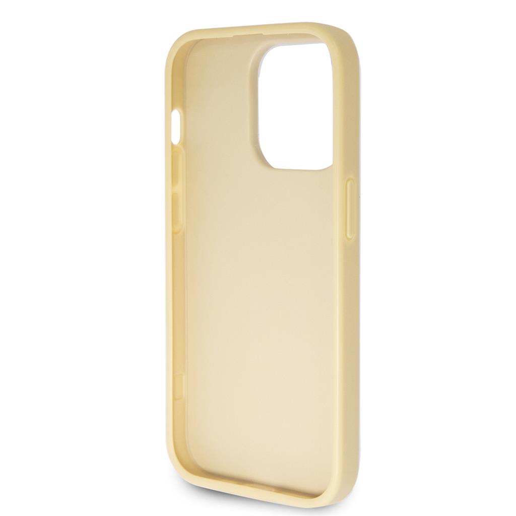 Apple iPhone 15 Pro Max Guess PU Fixed Glitter 4G Metal Logo tok (Arany) - GUHCP15XHG4SGD