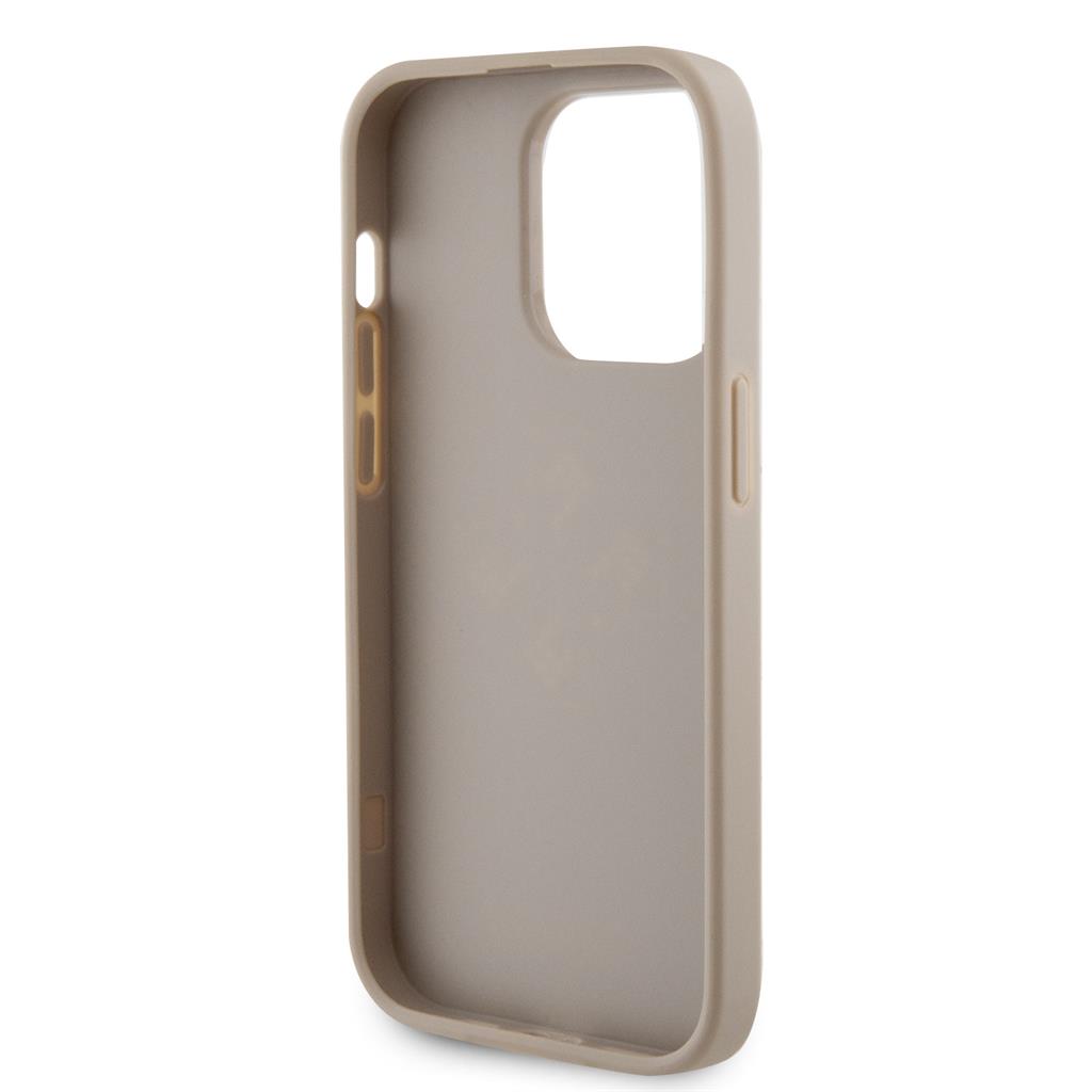 Apple iPhone 15 Pro Max Guess PU Perforált 4G Glitter Metal Logo tok (Arany) - GUHCP15XPSP4LGD
