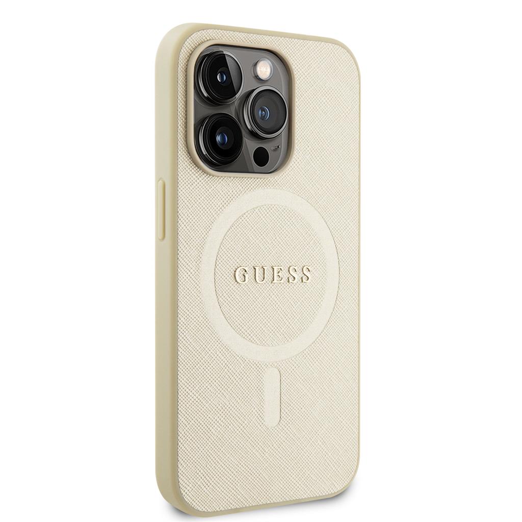 Apple iPhone 15 Pro Max Guess PU Saffiano MagSafe tok (Bézs) - GUHMP15XPSAHMCB